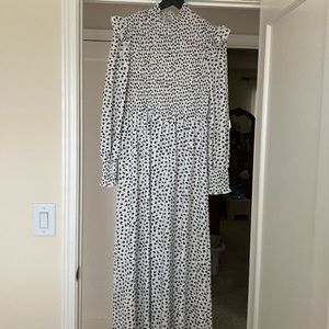 White blue maxi dress